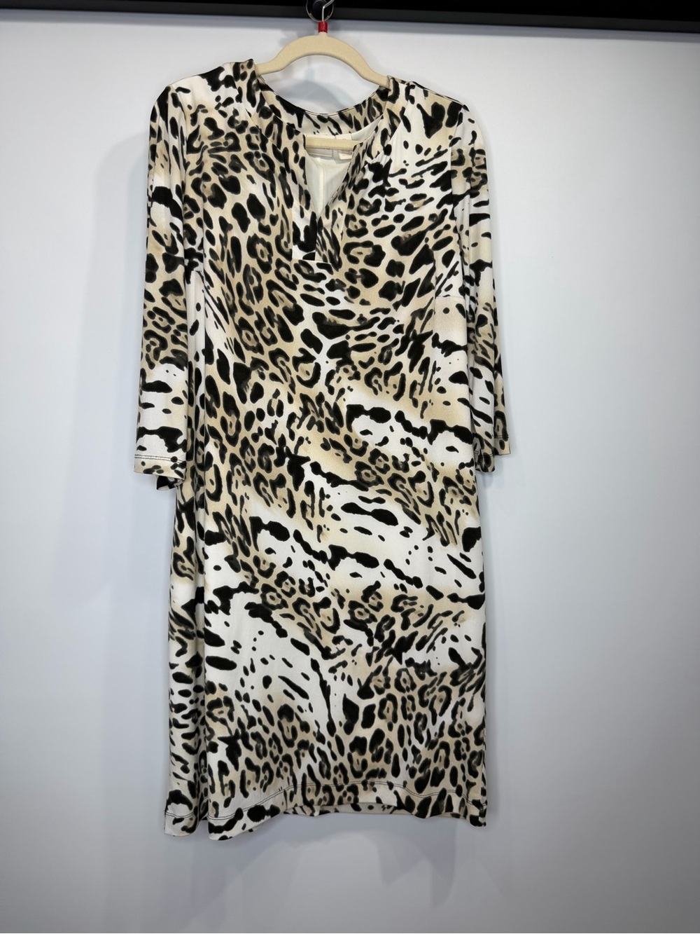 Chico's Leopard Print V-Neck Dress Size L - Picture 2 of 11